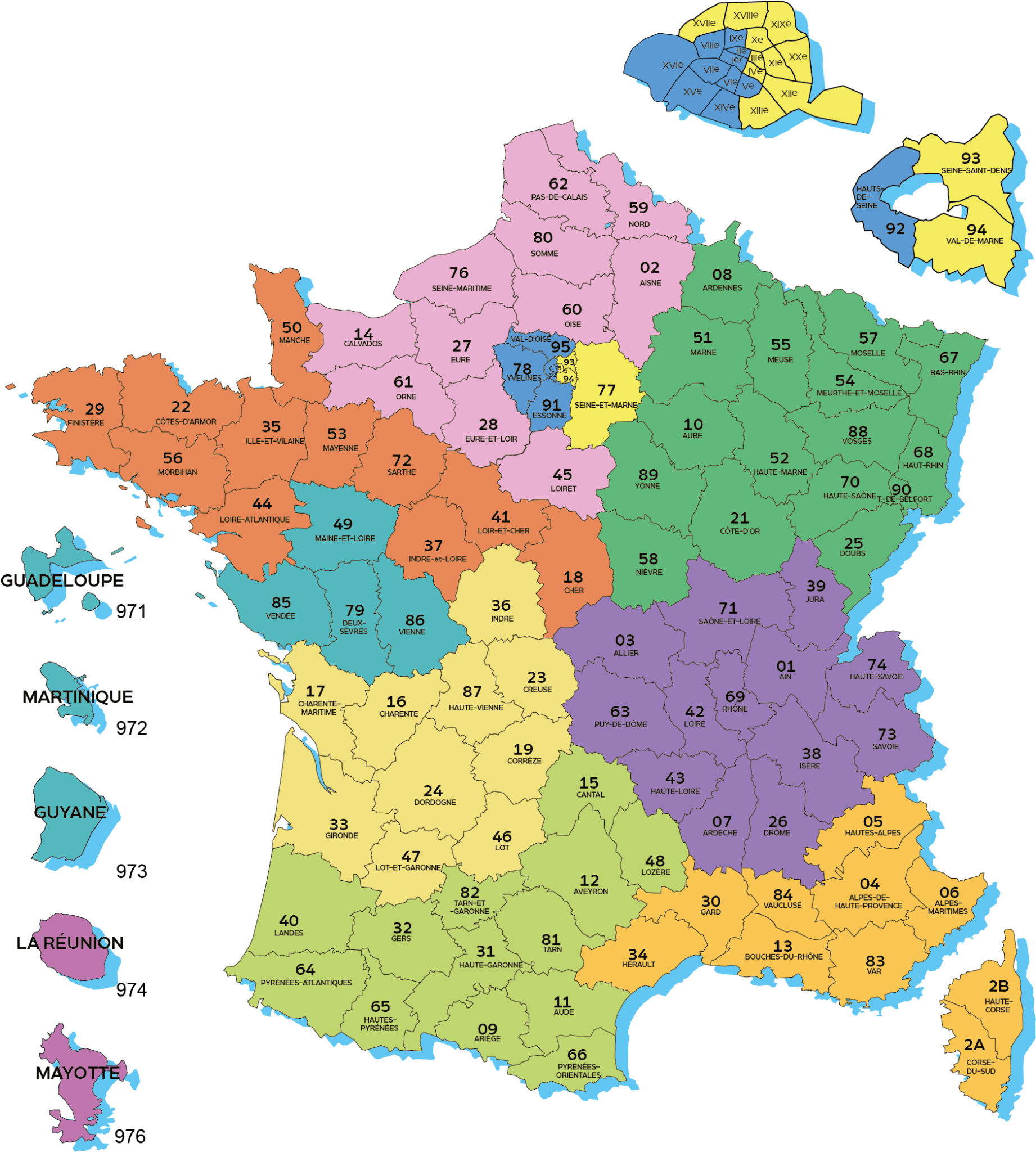 : Carte de France illustrant les secteurs géographiques des ingénieurs CIDELEC